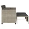 vidaXL Gartensofa 2-Sitzer mit Tisch und Hockern Hellgrau Produktbild-Vorschau 5