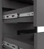 Close-up view of drawer slides on a dark gray cabinet. Produktbild-Vorschau