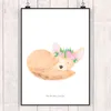 Mr. & Mrs. Panda Bild Wüstenfuchs Blumen DIN A5 - Weiß - Produktbild-Vorschau 2