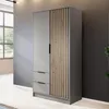 Kleiderschrank Stilo Grau Matt mit Lamellen – 105 cm, 2 Produktbild-Vorschau 1