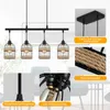 80cm Pendelleuchte Esstisch Schwarz 4-Flammige Hängeleuchte Produktbild-Vorschau 2