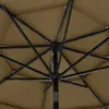 vidaXL Parasol z aluminiowym słupkiem 3-warstwowy Taupe 3 m Podgląd zdjęcia produktu 4