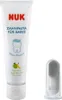 A tube of baby toothpaste and a finger toothbrush are shown against a white background. Anteprima dell’immagine prodotto