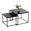 KAHOO 2tlg. Couchtisch Kaffeetisch mit Marmormuster, Produktbild-Vorschau 2