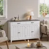 BEALIFE Sideboard mit Schubladen | Retro-Grau, 140x40x90 cm Produktbild-Vorschau 6