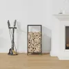 vidaXL Stojan na palivové drevo čierny 34x25x70 cm Oceľ Náhľad obrázku produktu 3
