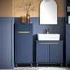 A modern bathroom vanity with a sink and storage cabinets. Náhled obrázku produktu