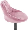 Close-up of a pink velvet bar stool. Voir les images du produit