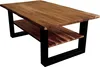 Couchtisch Baumkante 115 x 65 cm Akazie honigfarben schwarz Produktbild-Vorschau 2