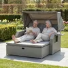Mucola Strandkorb Rattan Sonnenbett mit verstellbarem Dach Produktbild-Vorschau 8