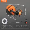 A concrete saw with dimensions and specifications displayed. Produktbild-Vorschau