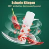 A close-up marketing image showing a food chopper in action, with chili peppers being chopped. Swirling lines indicate motion. Produktbild-Vorschau