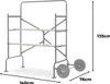 A diagram of a foldable scaffolding with dimensions indicated. Anteprima dell’immagine prodotto