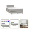 The Living Store Boxspringbett mit Matratze & LED Hellgrau Produktbild-Vorschau 1