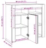 Credenza con luci LED nera 80x35x75 cm Anteprima dell’immagine prodotto 5