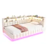 Gestoffeerd bed 90x200 cm, slaapbank met LED-verlichting, Productafbeelding-voorbeeld 12