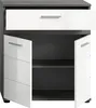 Blake Badschrank 1 Schublade 2 Türen weiß Hochglanz, grau. Produktbild-Vorschau 3