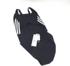 adidas Damen Mid 3 Stripes Badeanzügo SchwarzWeiß 38 Produktbild-Vorschau 2