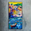 Leinwand Uhr Küche Wohnzimmer Bild 30x60 Italien Stadt Produktbild-Vorschau 2