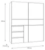 Schwebetürenschrank - 170 x 201 cm - 3 Schubladen - Weiß Produktbild-Vorschau 7