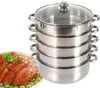 5 Tier 26cm nerezový parní hrnec Kuchyňský parní hrnec Náhled obrázku produktu 7