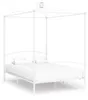 vidaXL Rám postele s baldachýnom biely kov 140 x 200 cm Náhľad obrázku produktu 5