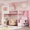 Merax Etagenbett Hochbett 90x200cm mit Hausdesign, Produktbild-Vorschau 2
