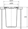 Diagram showing dimensions of a waste bin insert. Produktbild-Vorschau