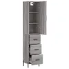 Highboard Grau Sonoma 34,5x34x180 cm Holzwerkstoff Produktbild-Vorschau 4