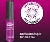 A product shot of Durex Intense Orgasmic Gel with marketing text and a circular graphic. Voir les images du produit