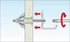 Diagram showing how to install a metal hollow wall anchor. Náhled obrázku produktu