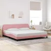 vidaXL Cadre de lit "Dover" rose 200x200 cm velours Voir les images du produit 2