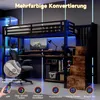 MODFU Hochbett 90 x 200 aus Metall, Jugendbett mit Produktbild-Vorschau 5