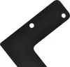 A close-up view of a black metal furniture leg bracket. Produktbild-Vorschau