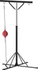 A freestanding adjustable speed bag stand with a red speed bag attached. Podgląd zdjęcia produktu