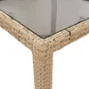 vidaXL Tavolo da giardino con piano in vetro Beige 90x90x75 Anteprima dell’immagine prodotto 8