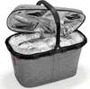 A Reisenthel carrybag iso shopping basket with a cooling function, filled with ice and a fish. Produktbild-Vorschau