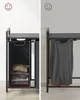 Kosz na Pranie 3-komorowy 38L z Półką Ciemnoszary Loft Podgląd zdjęcia produktu 10