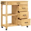vidaXL Küchenwagen MONZA 84x40x88,5 cm Massivholz Kiefer Produktbild-Vorschau 4