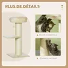 PawHut Arbre à chat griffoir sisal naturel 2 plateforme Voir les images du produit 4