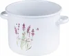 A white enamel pot with a lavender design. Podgląd zdjęcia produktu