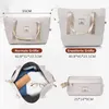 A collage of images showing different sizes and the interior of a travel bag, along with a smaller cosmetic bag. Náhľad obrázku produktu