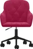 A close-up studio shot of a red velvet office chair with a black base and wheels. Náhled obrázku produktu