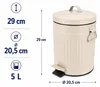 Relaxdays cosmetische prullenbak, 5 liter, retro-design, Productafbeelding-voorbeeld 4