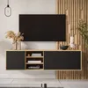TV skříňka na zeď SANAYI Artisan dub/černá s policemi Náhled obrázku produktu 2