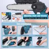 An instructional image showing the assembly steps for a mini chainsaw. Produktbild-Vorschau
