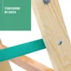 Close-up of a wooden ladder with a green strap for stabilization. Produktbild-Vorschau