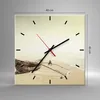 Wanduhr - Quadrat - Glasuhr - Łódź Wrack Meer - 40x40cm - Produktbild-Vorschau 3
