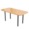 A rectangular dining table with a light wood top and black metal legs, isolated on a white background. Náhľad obrázku produktu