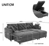 Modernes Samtsofa mit Stauraum, flexibler Chaise longue Produktbild-Vorschau 2